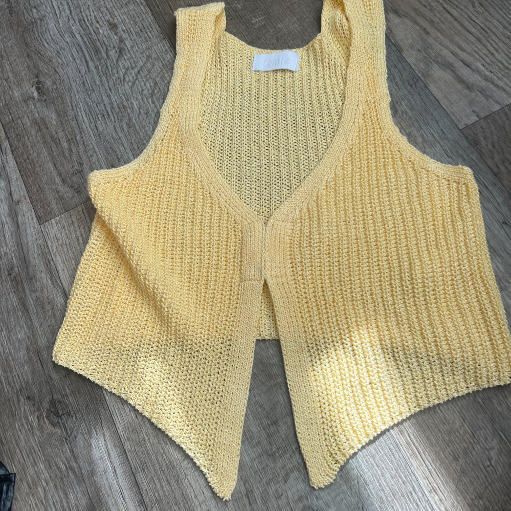 Isalis Sunshine Crochet Vest In Butter Size Small — image 8 of 8